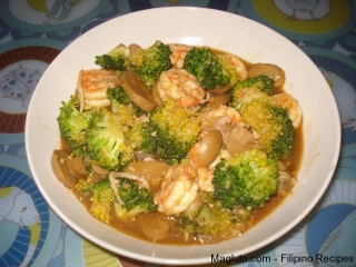 Pinoy Style Prawn Brocolli in Oyster Sauce